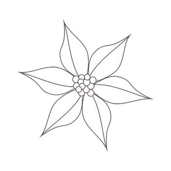 Stamp-  Poinsettia Outline