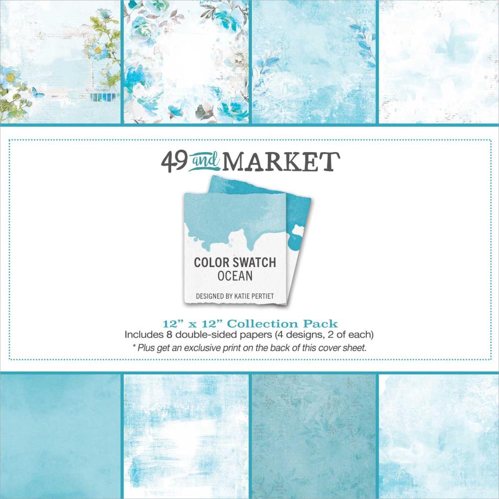 49 And Market Collection Pack 12X12 - Color Swatch: Ocean - Crafty Divas