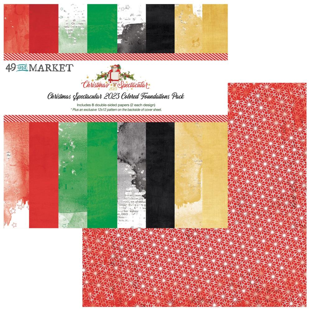 49 And Market Collection Pack 12X12 - Colored Foundation Christmas Spectacula - Crafty Divas