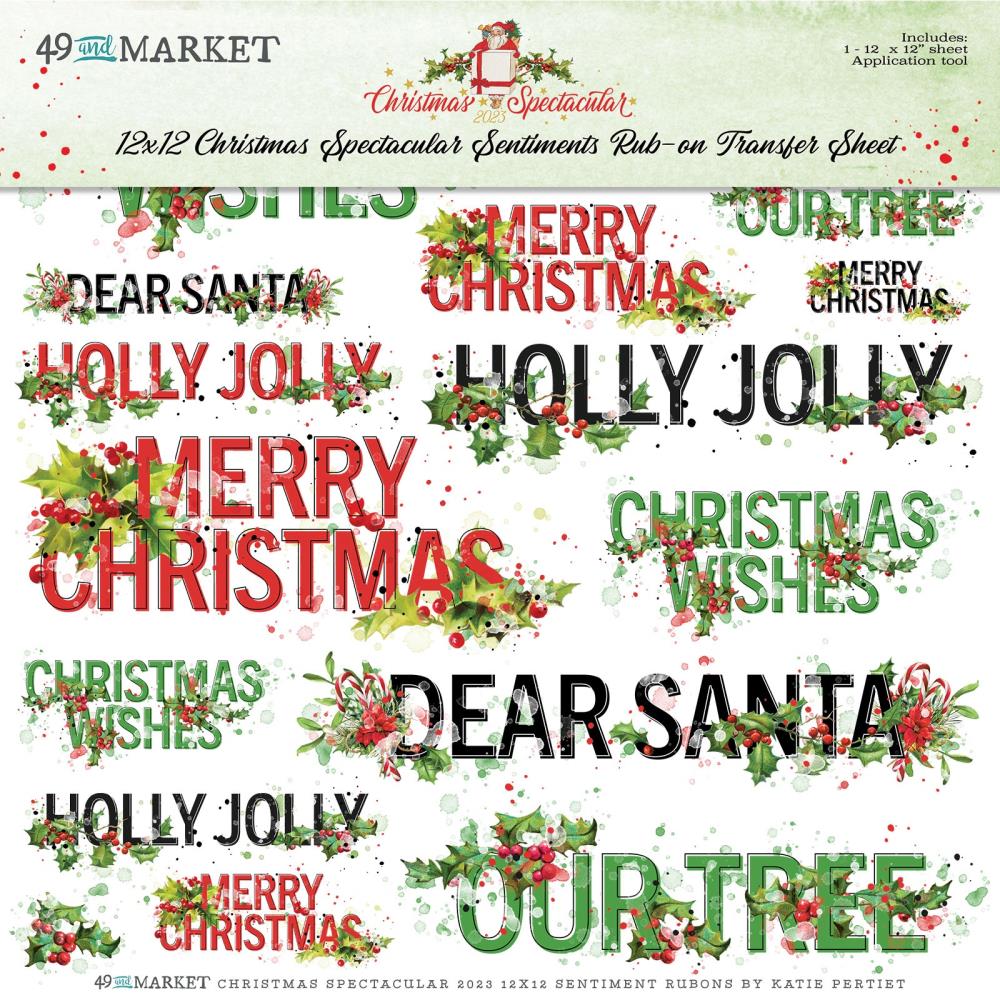49 And Market Rub-Ons 12X12 - Sentiments - Christmas Spectacular 2023 - Crafty Divas