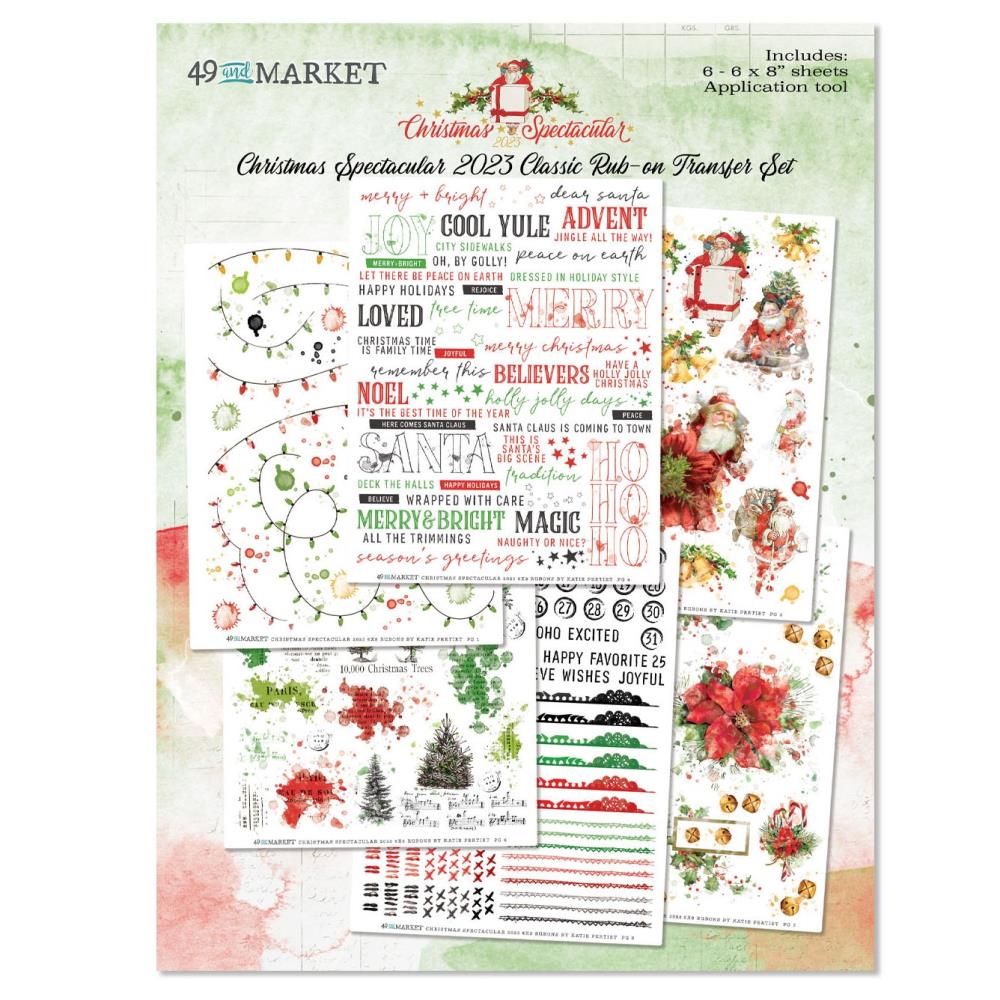 49 And Market - Rub-Ons 6 sheets - Classic Christmas Spectacular 2023 - Crafty Divas