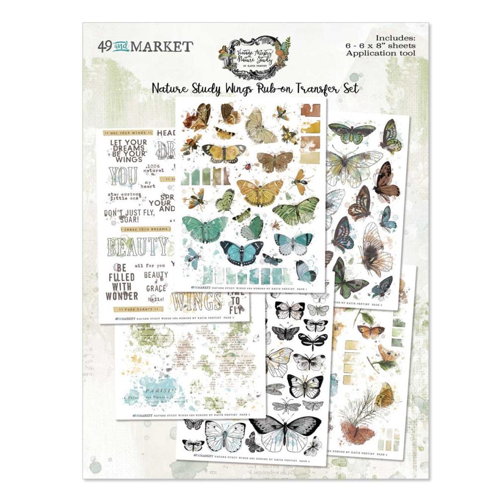 49 And Market - Rub-Ons 6 sheets Nature Study Wings - Crafty Divas