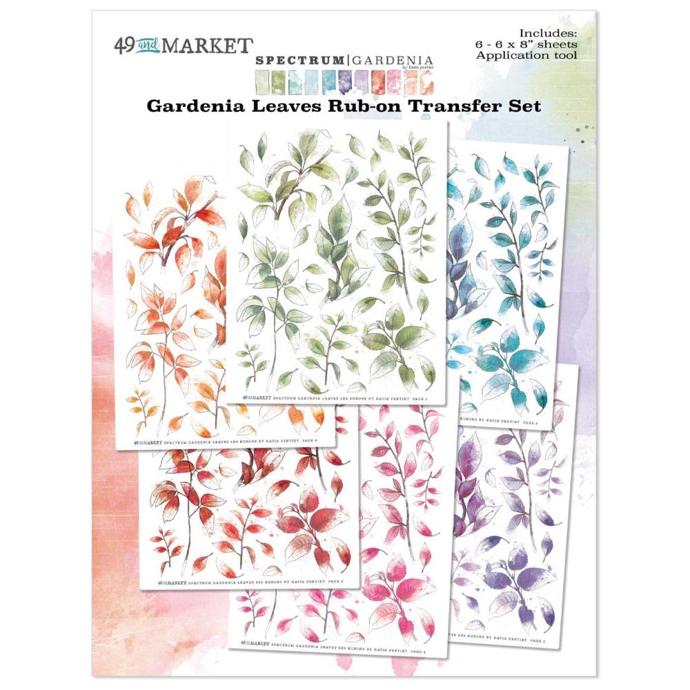 49 And Market - Rub-Ons 6 sheets Spectrum Gardenia Leaves - Crafty Divas