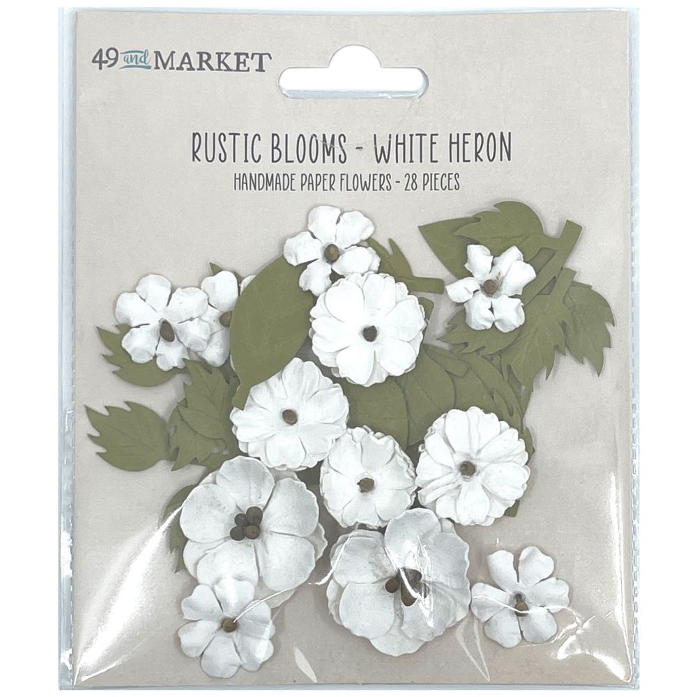 49 And Market Rustic Blooms Paper Flowers - White Heron - Crafty Divas