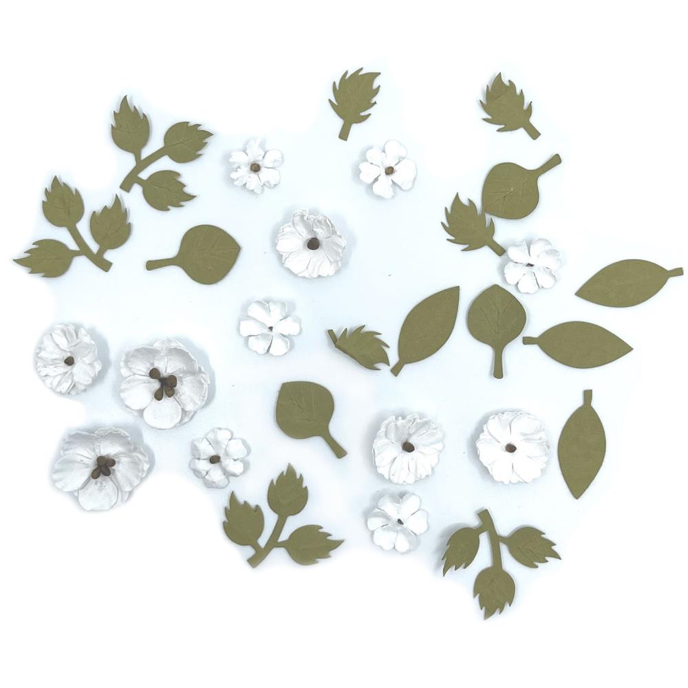 49 And Market Rustic Blooms Paper Flowers - White Heron - Crafty Divas