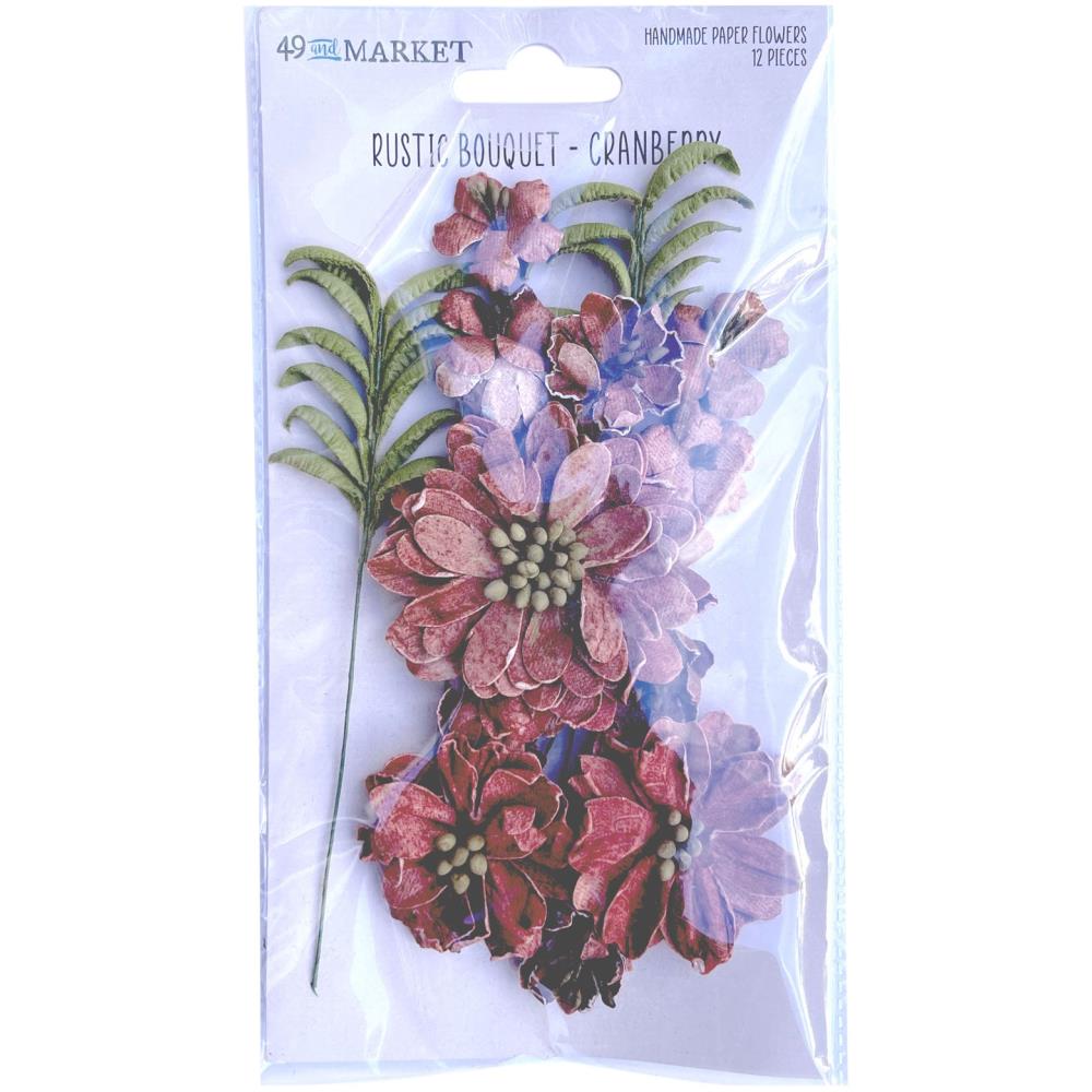 49 And Market Rustic Bouquet Paper Flowers - Cranberry - Crafty Divas