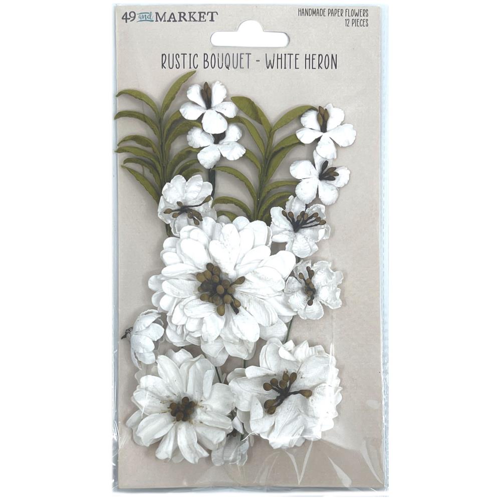 49 And Market Rustic Bouquet Paper Flowers - White Heron - Crafty Divas