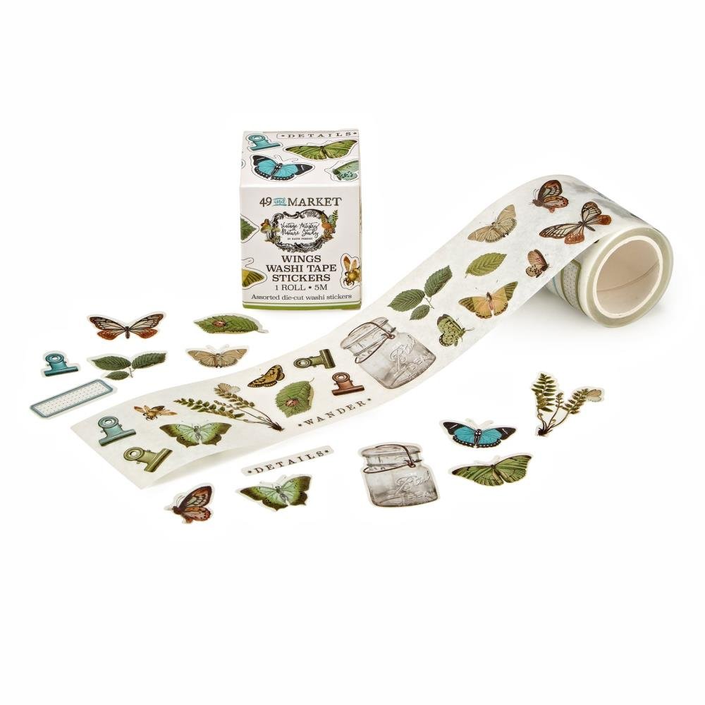 49 And Market Washi Sticker Roll - Nature Study Wings - Crafty Divas