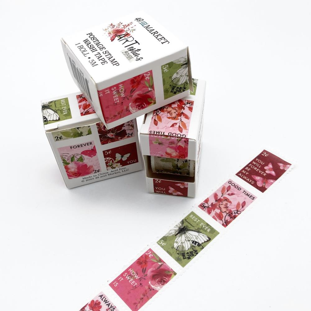 49 And Market Washi Tape Roll - Postage Stamp - ARToptions Rouge - Crafty Divas