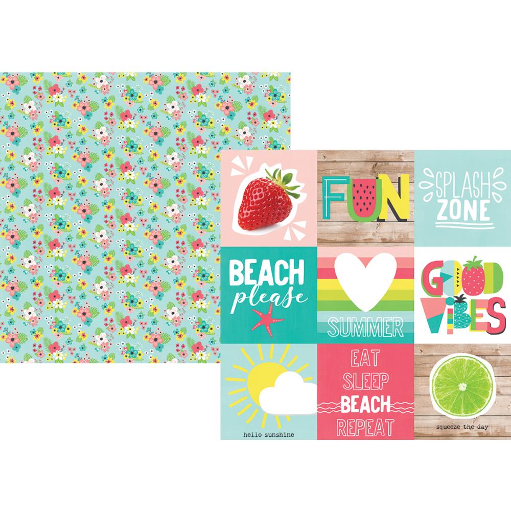 Hello Summer Double Sided Cardstock - 4"X4" Elements