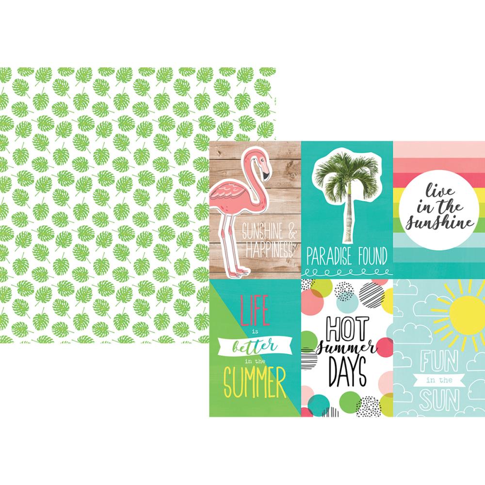 Hello Summer Double Sided Cardstock - 4"X6" Vertical Elements