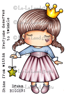 La La Land- Star Princess Paper Doll Marci (w/ Sentiments) Rubber Stamp