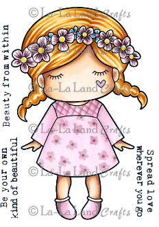 La La Land- Flower Garland Paper Doll Marci Rubber Stamp