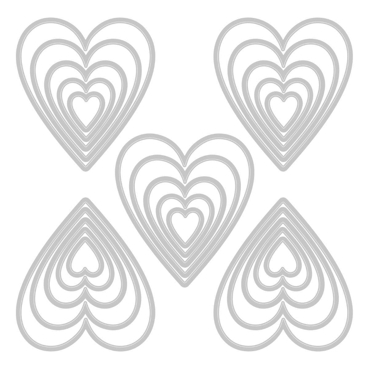 Sizzix Thinlits Dies By Tim Holtz - Stacked Tiles Hearts