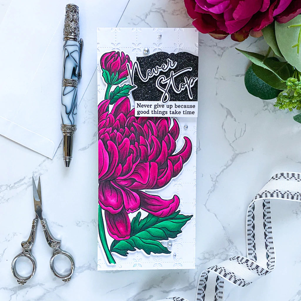 Pinkfresh Studio Clear Stamp Set - Chrysanthemum