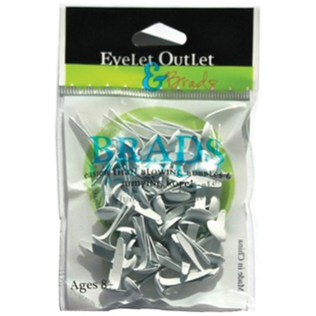 Eyelet Outlet Round Brads 8mm - White