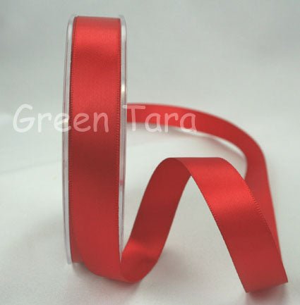 9mm Double Sided Satin Ribbon - Red - Crafty Divas