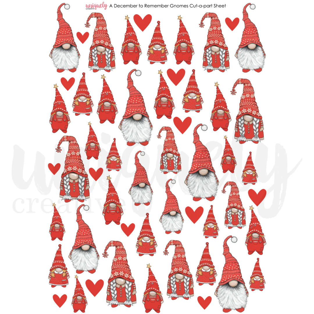 Uniquely Creative - Cut-A-Part Sheet - A December to Remember Gnomes