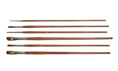 Art Basics - Golden Brown Nylon Brush Set of 6B