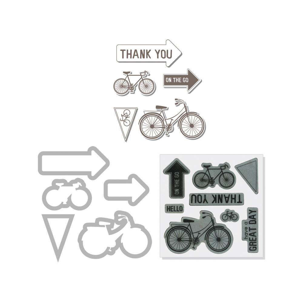 Sizzix Framelits Dies W/Cling Stamps 'Bicycle'