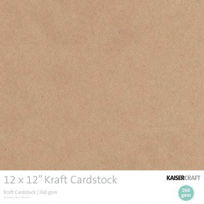 Kraft Cardstock 12x12 20sheets 260gsm