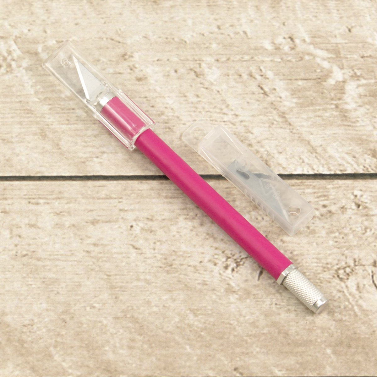 Precision Craft Knife with pink rubber handle