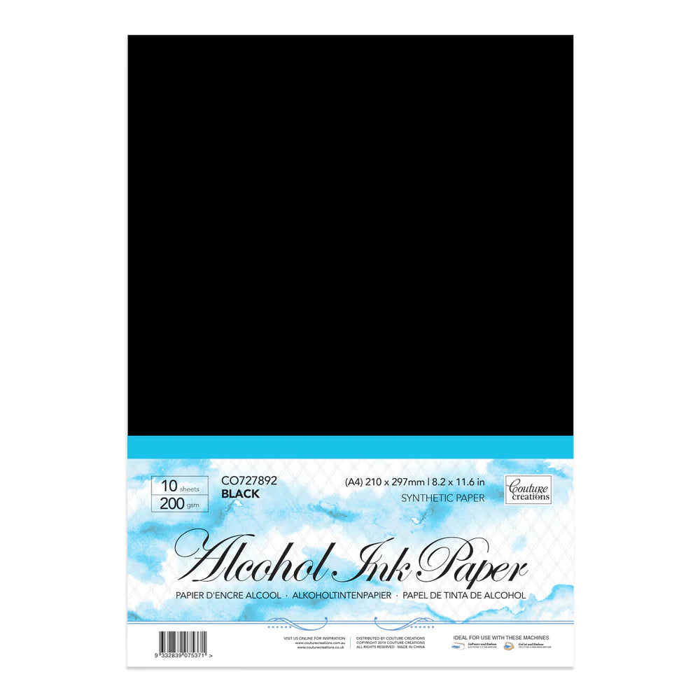 Couture Creations Synthetic Paper - Black A4 200gsm 10pk