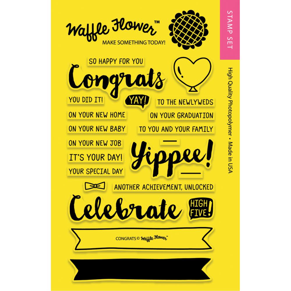 Waffle Flower Clear Stamps- Congrats