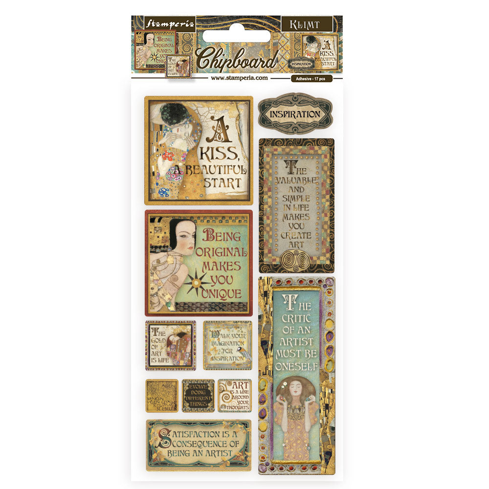 Stamperia Adhesive Chipboard - Klimt - Inspirations