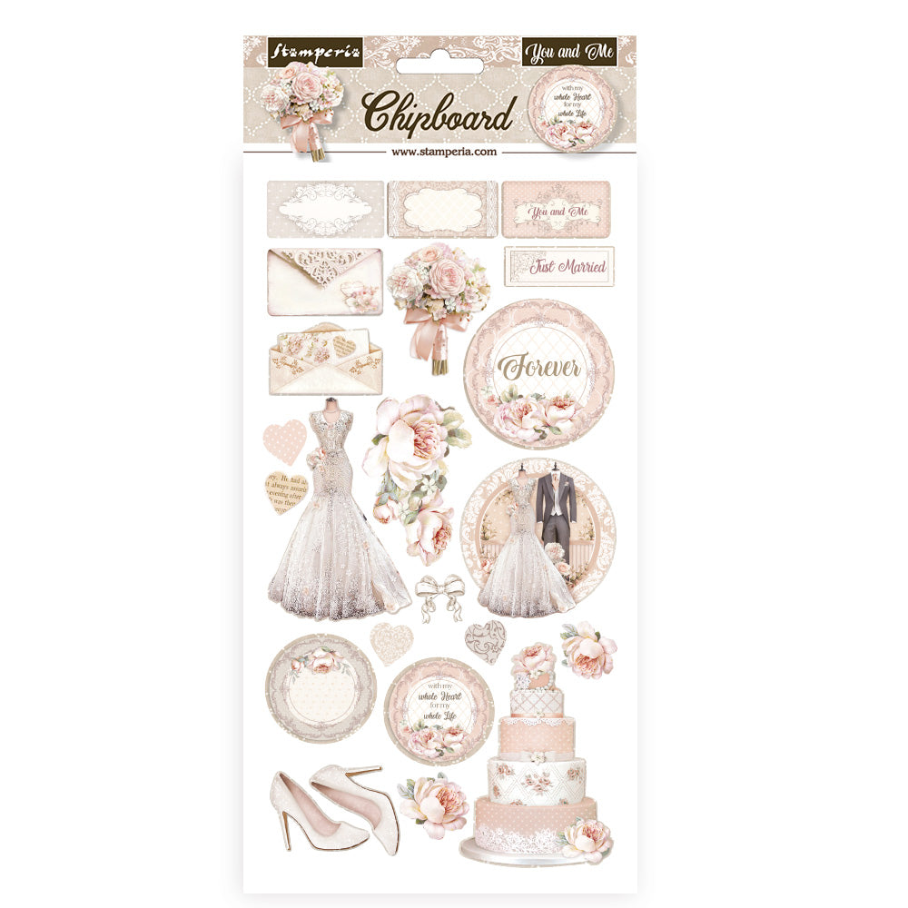 Stamperia Adhesive Chipboard - You and Me