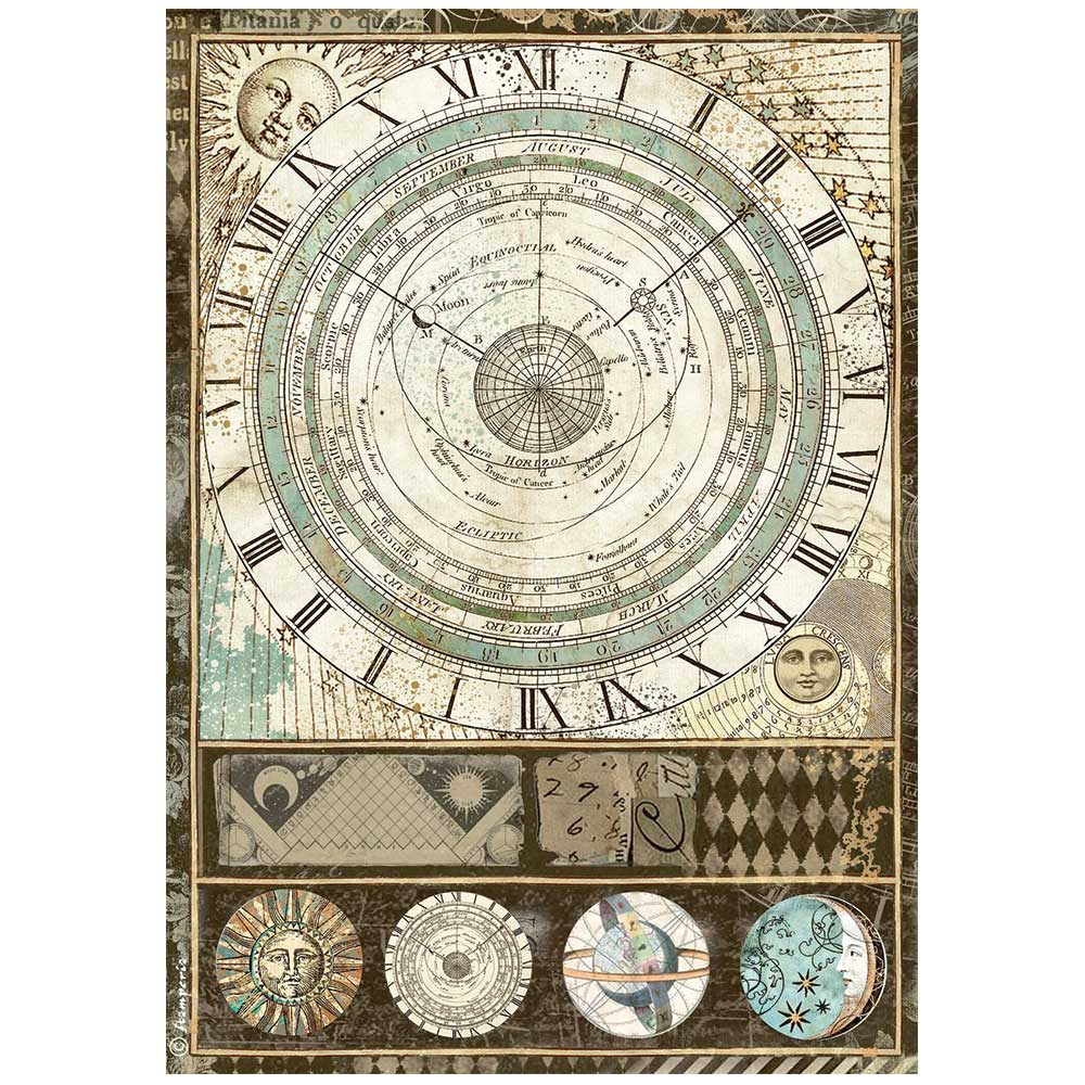 Stamperia Rice Paper Sheet A4 - Alchemy Collection - Astrolabe