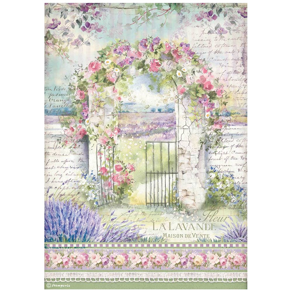 Stamperia Rice Paper Sheet A4 - Provence Arch