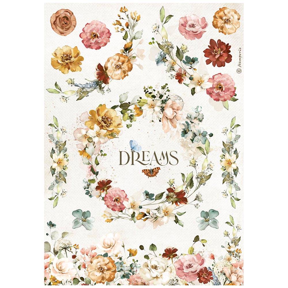 Stamperia Rice Paper Sheet A4 - Dreams - Garden of Promises