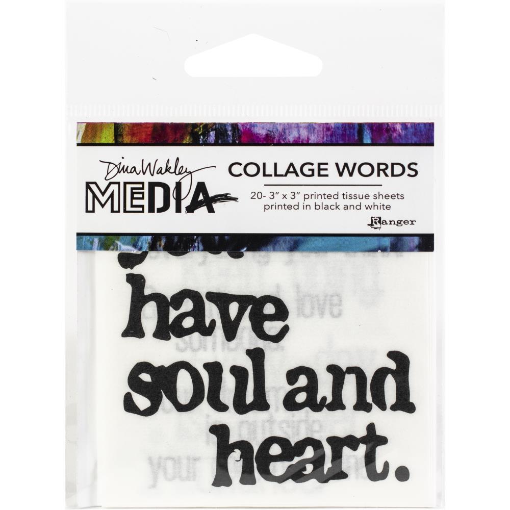 Dina Wakley Media Collage Word Pack 3X3 No2