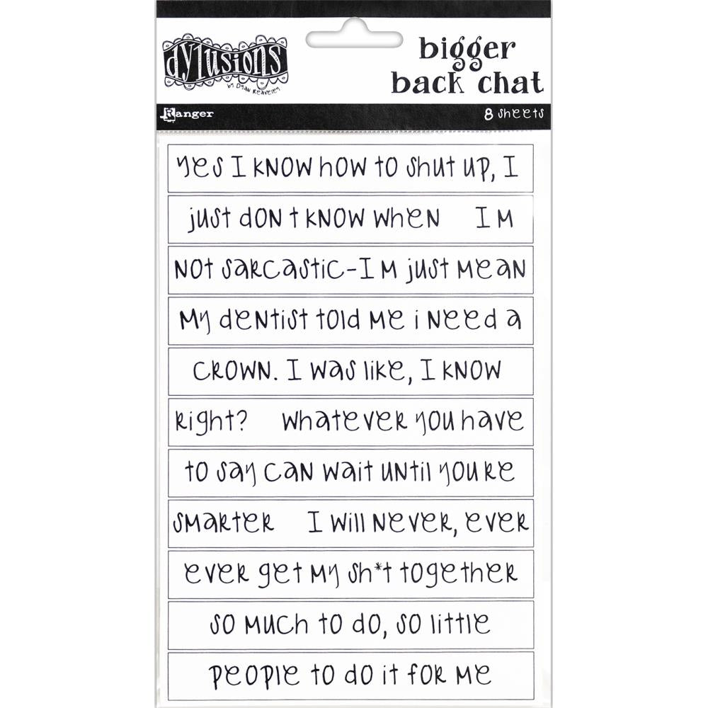 Dyan Reaveley's Dylusions Bigger Back Chat Stickers - White