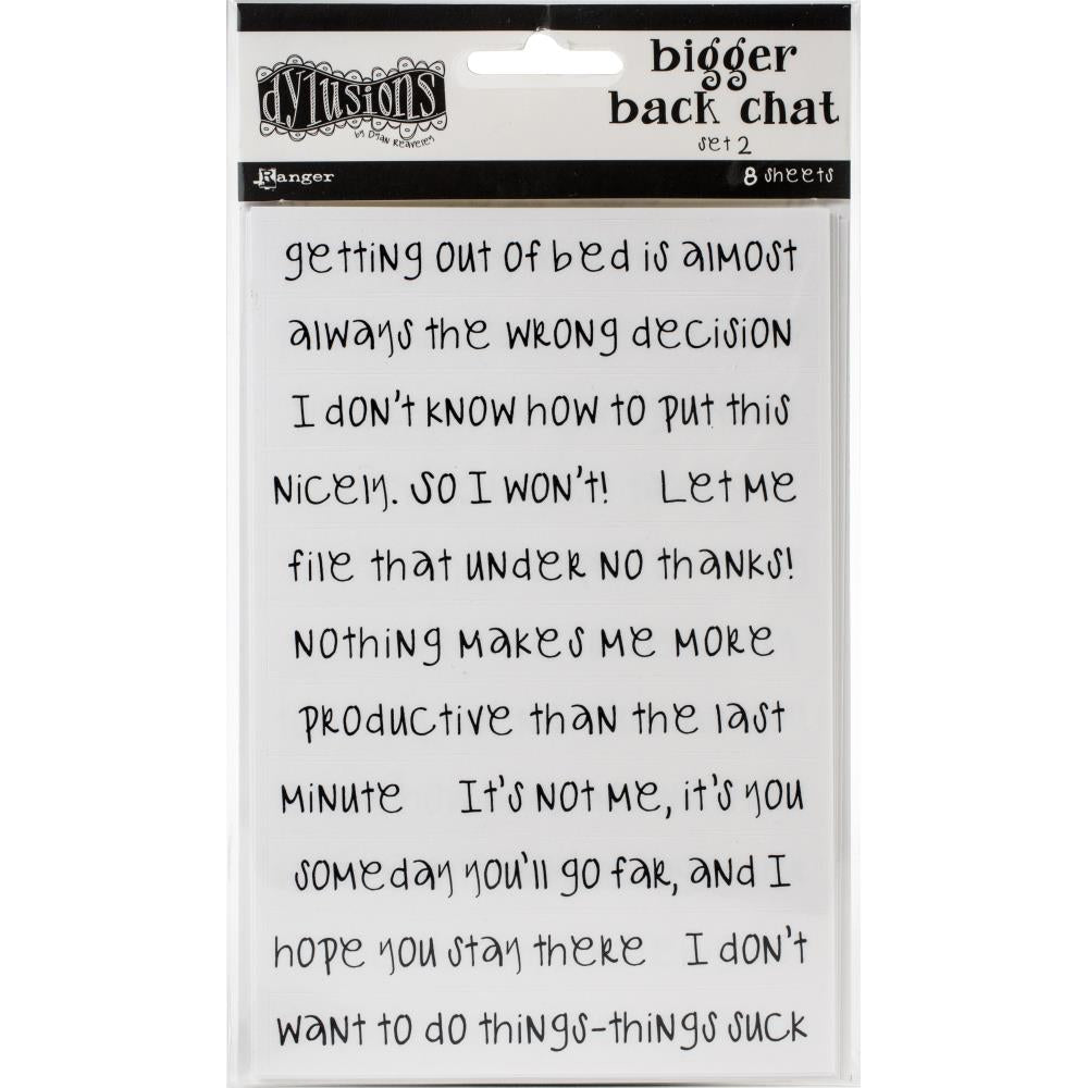 Dyan Reaveley's Dylusions Bigger Back Chat Stickers - White Set 2