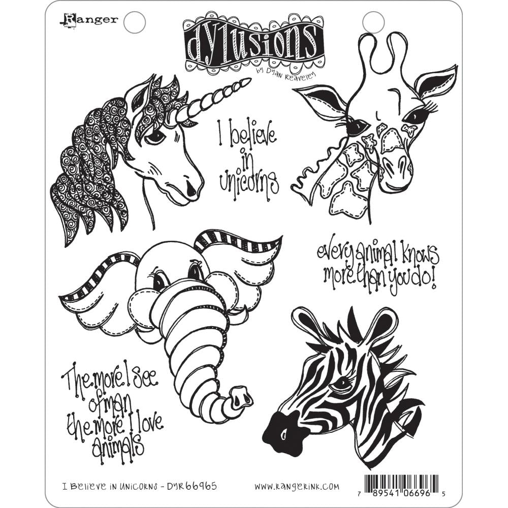 Dyan Reaveley's Dylusions Cling Stamp Collections - I Believe In Unicorns