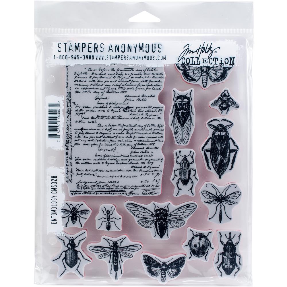 Tim Holtz Cling Rubber Stamp Set - Entomology