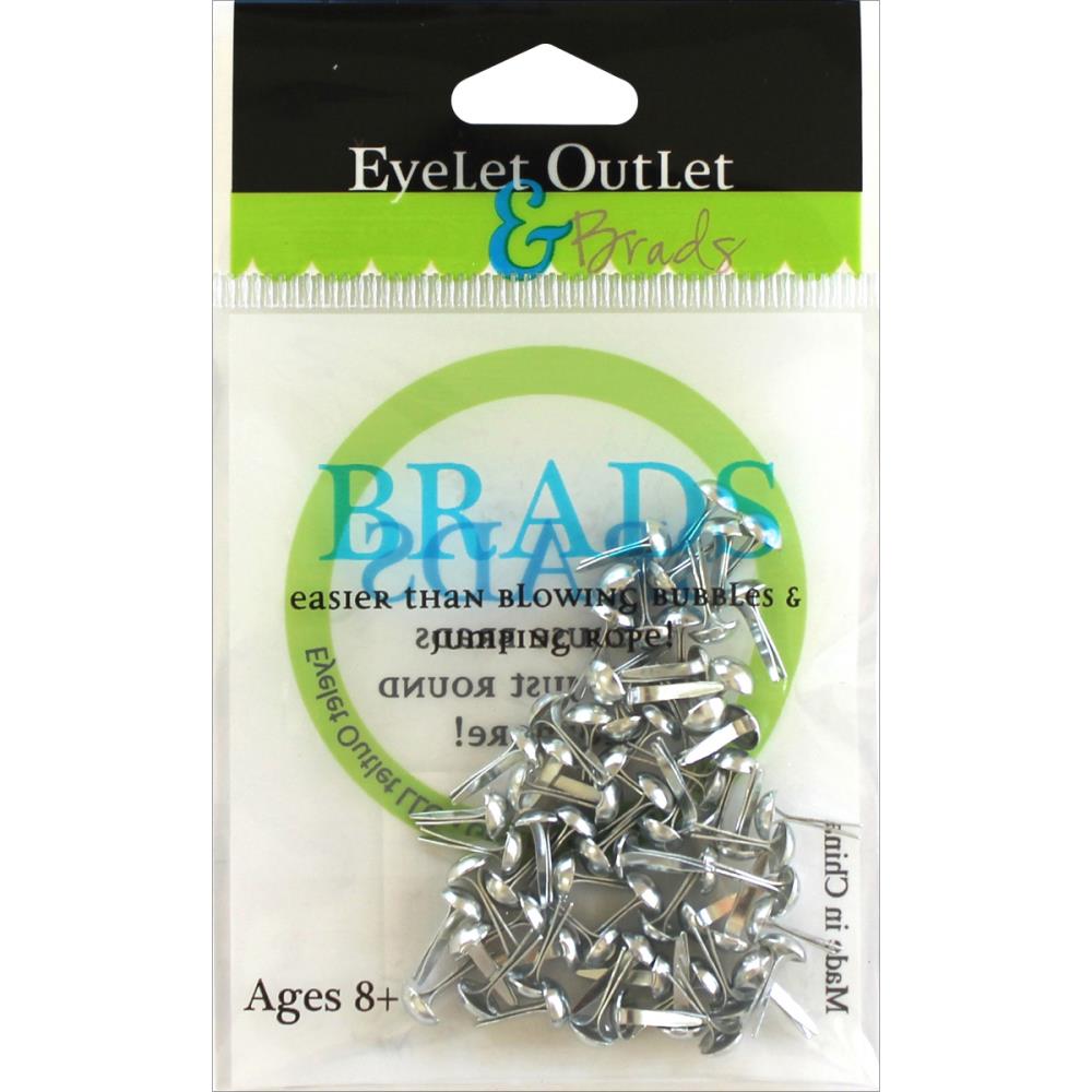 Eyelet Outlet Round Brads 4mm - Shinny Silver