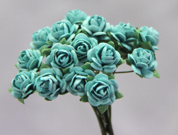 Roses 1cm Turquoise