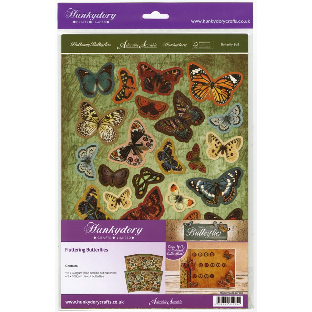 Hunkydory- Flight Of The Butterflies- Vintage A4 Foil Die-Cuts