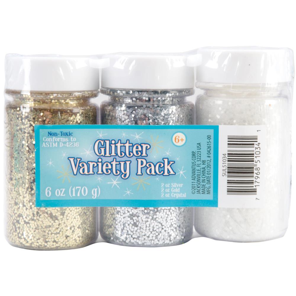 Glitter Variety Pack - Gold, Silver & Crystal
