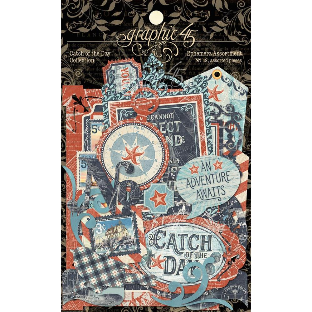 Graphic 45 - Cardstock Die-Cut Assortment - Catch Of The Day