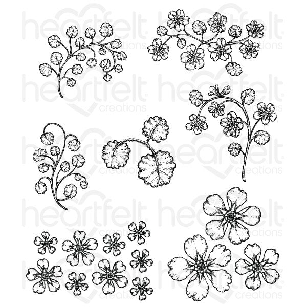 Heartfelt Creations- Wildwood Florals Cling Stamp Set