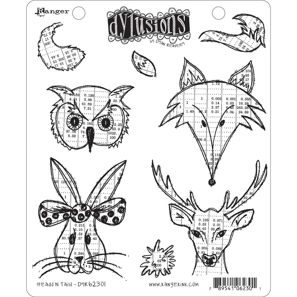 Dyan Reaveley's Dylusions Cling Stamp Collections - Heads N Tails