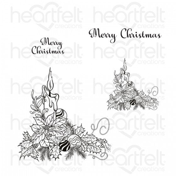 Heartfelt Creations - Candlelit Poinsettia Cling Stamp Set