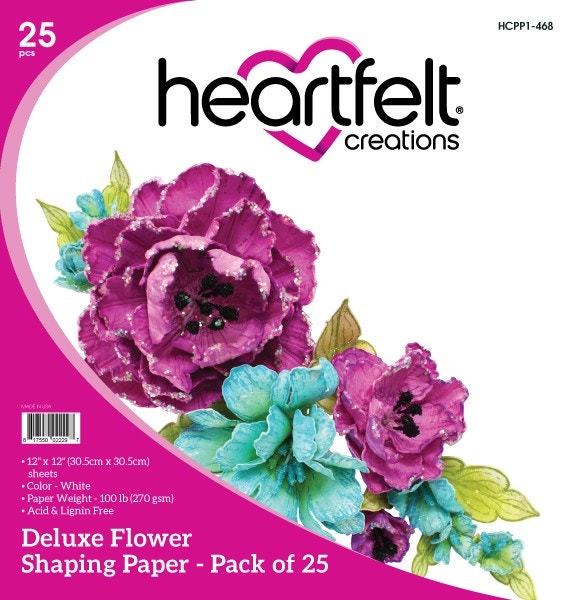 Heartfelt Creations - Deluxe Flower Shaping Paper Pack of 25 - White