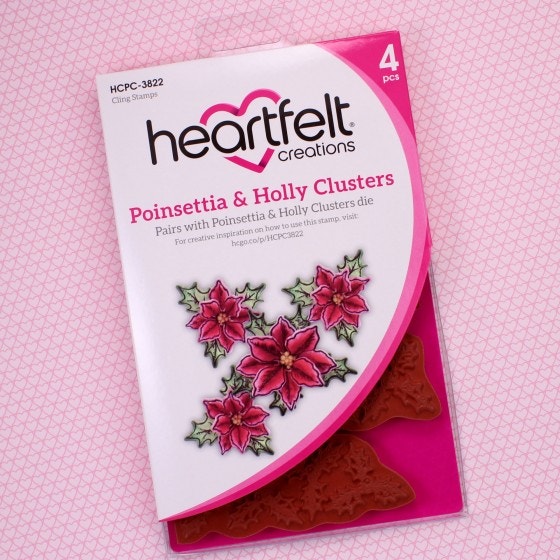Heartfelt Creations - Poinsettia & Holly Clusters Cling Stamp Set