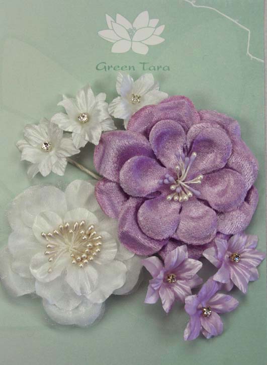 Fabric Flowers- Lavender White pack