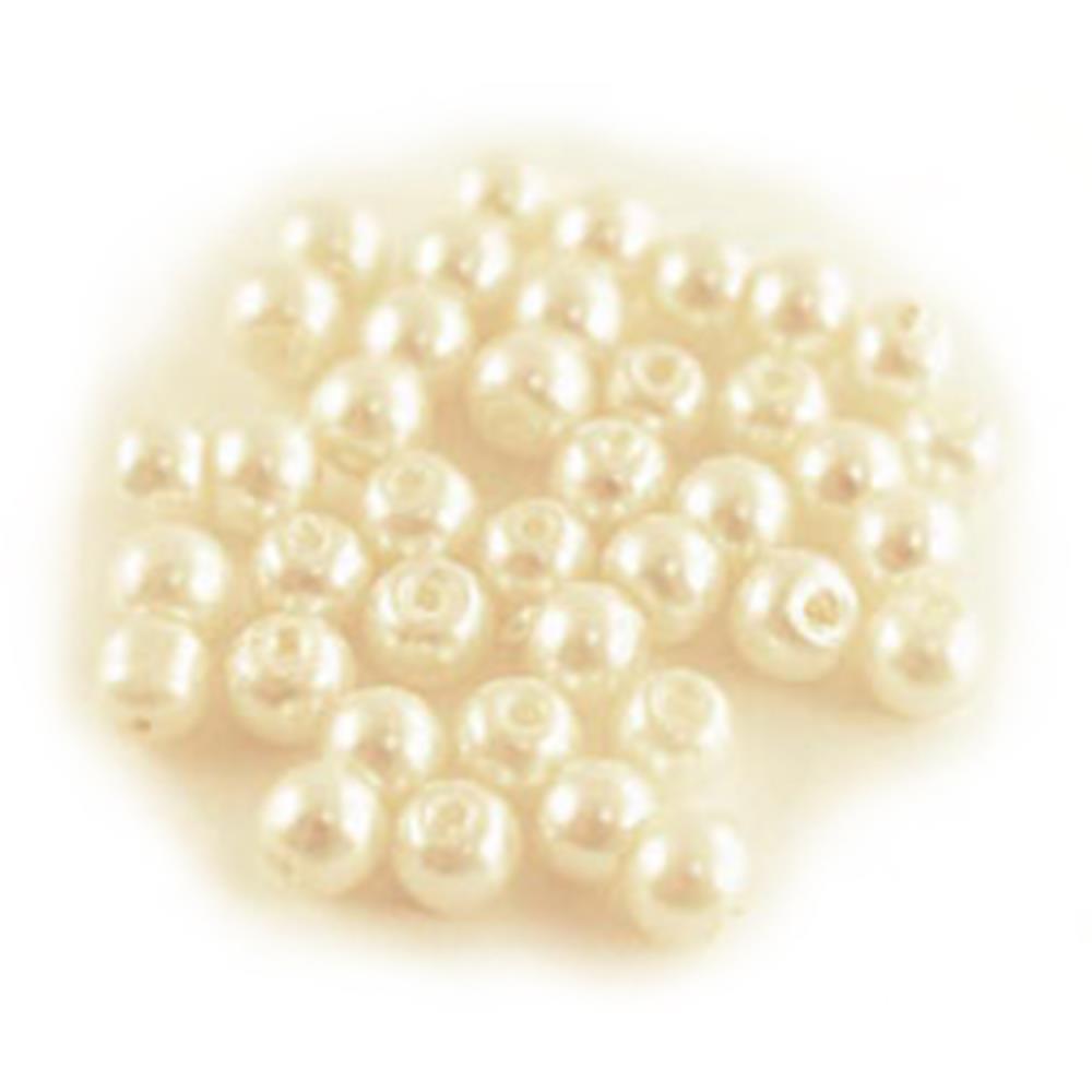 Glass Fired Pearl Beads - Ivory